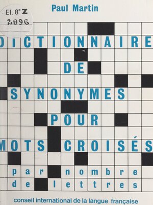 cover image of Dictionnaire de synonymes par nombre de lettres